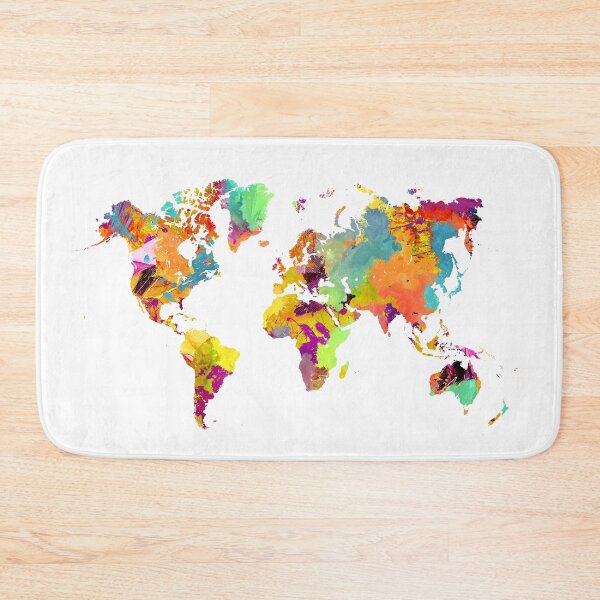 Item preview, world map color designed and sold by JBJart.