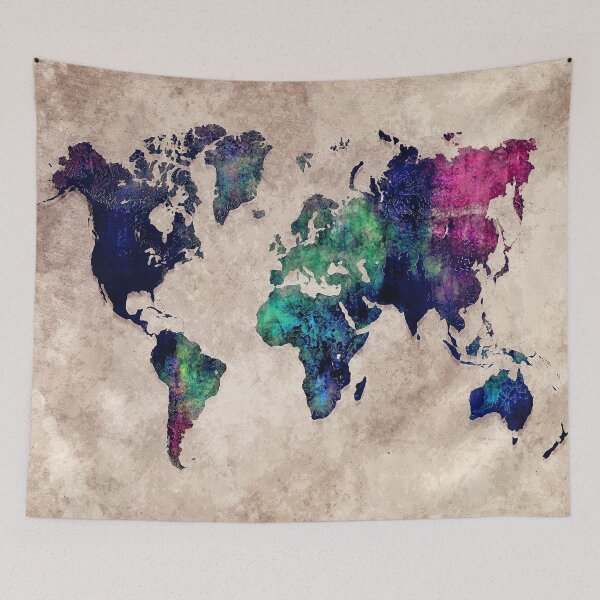 Item preview, World map watercolor 1 designed and sold by JBJart.