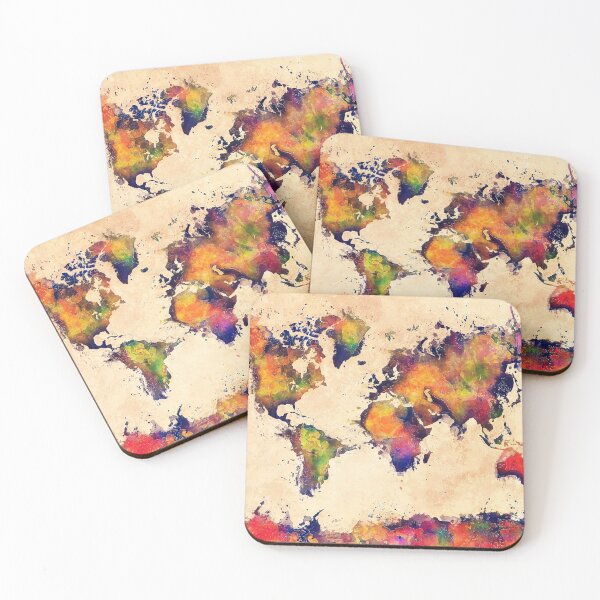 Item preview, World map watercolor 3 designed and sold by JBJart.