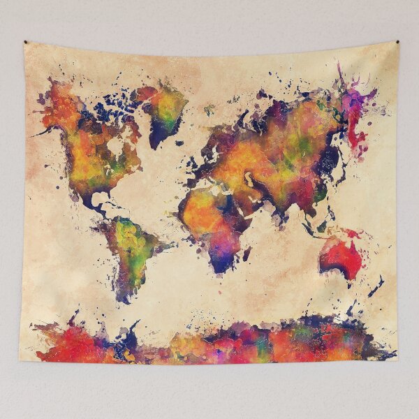 Item preview, World map watercolor 3 designed and sold by JBJart.