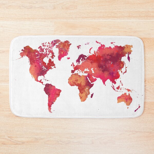 Item preview, World map red designed and sold by JBJart.