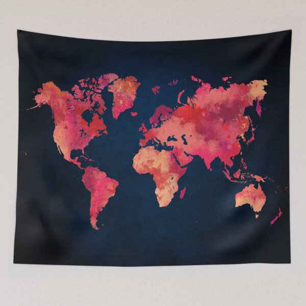 Item preview, World map red designed and sold by JBJart.