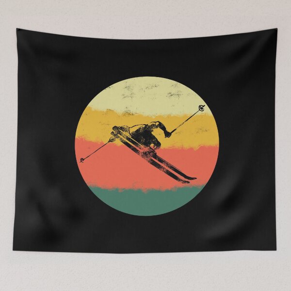 Item preview, Retro Downhill Snow Skiing Ski Jump Vintage Style print designed and sold by NoveltyMerch.