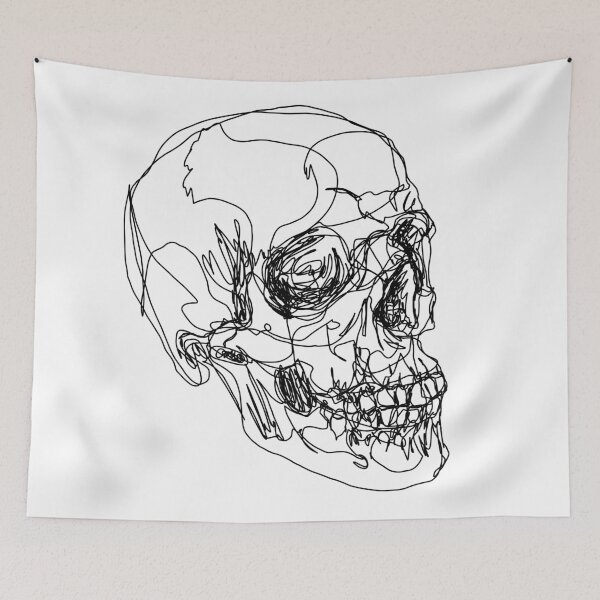 Item preview, Single Line Skull | Single Line Linework Illustration designed and sold by LeadBlackLines.