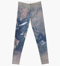 world map 1 sealife Leggings