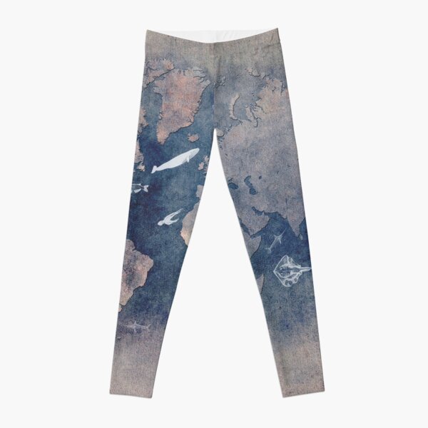world map 1 sealife Leggings