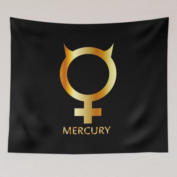 Item preview, Zodiac and astrology symbol of the planet Mercury in gold colors- astronomical icon designed and sold by Shawlin Islam.