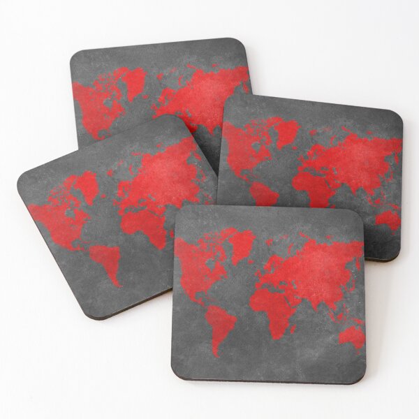 Item preview, World map black and red designed and sold by JBJart.