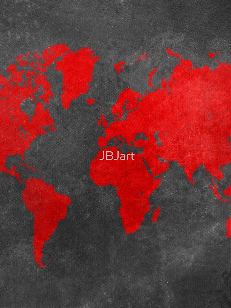 World map black and red by JBJart