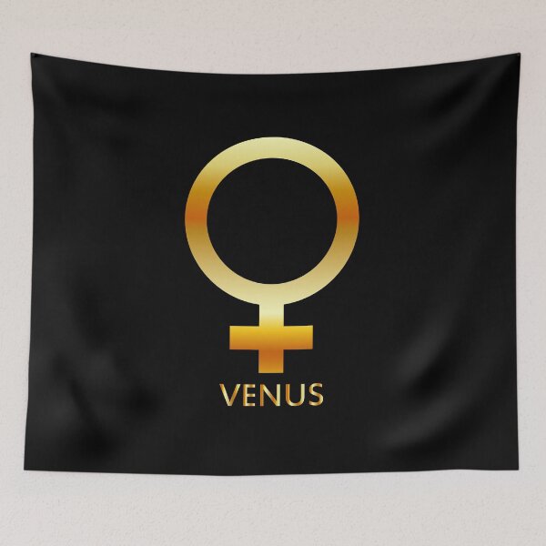 Item preview, Zodiac and astrology symbol of the planet Venus in gold colors- astronomical icon designed and sold by Shawlin Islam.