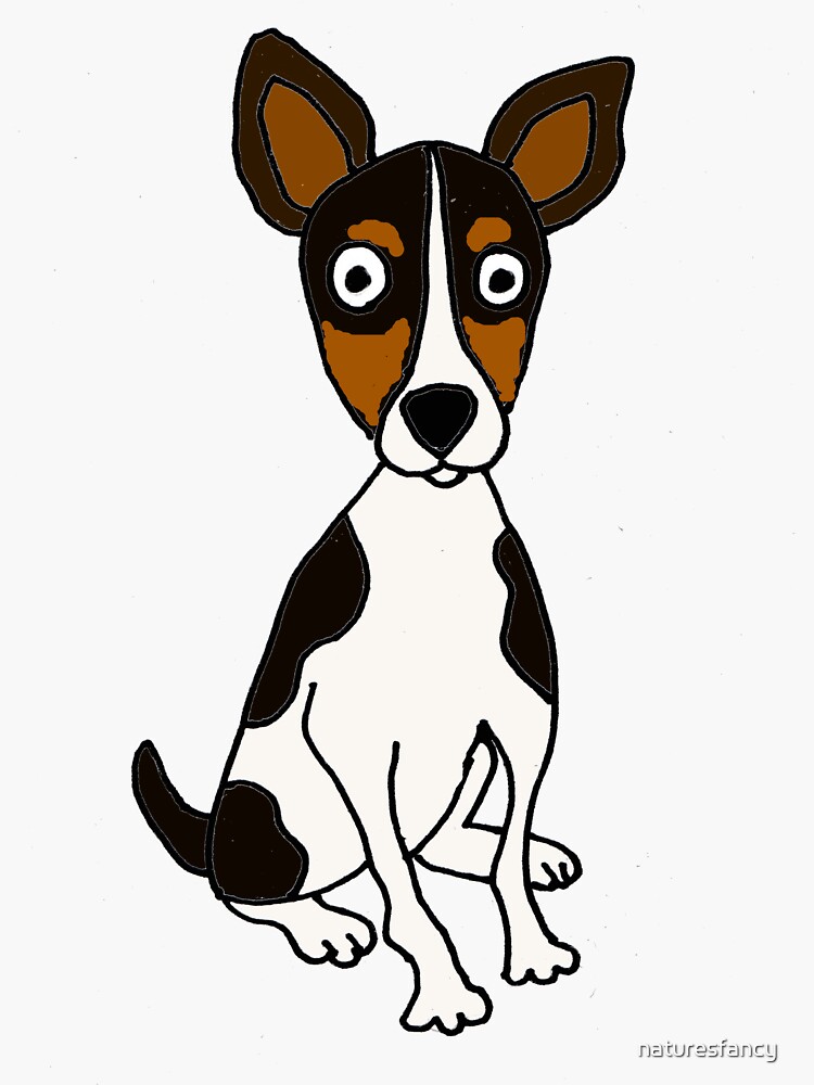 "Funny Rat Terrier Puppy Dog Cartoon" Sticker for Sale by naturesfancy