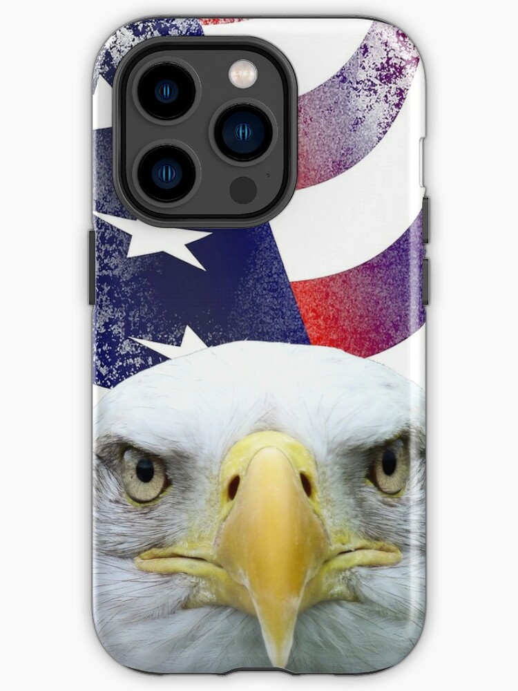 : iPhone 14 Bald Eagle with USA Flag Case : Cell Phones &  Accessories