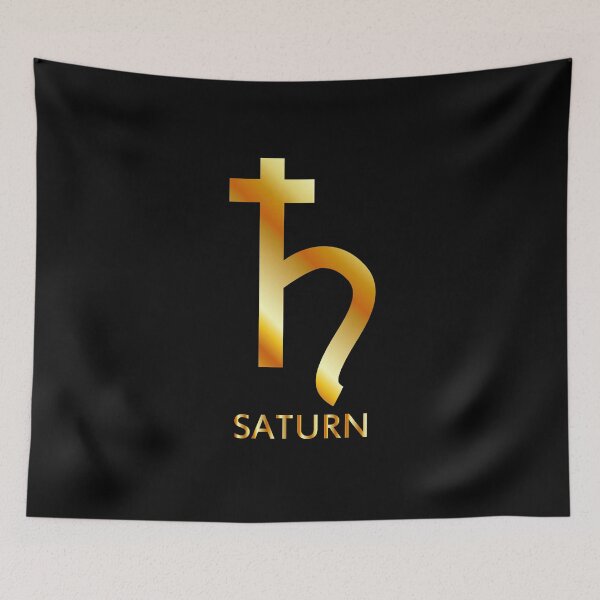 Item preview, Zodiac and astrology symbol of the planet Saturn in gold colors- astronomical icon designed and sold by Shawlin Islam.