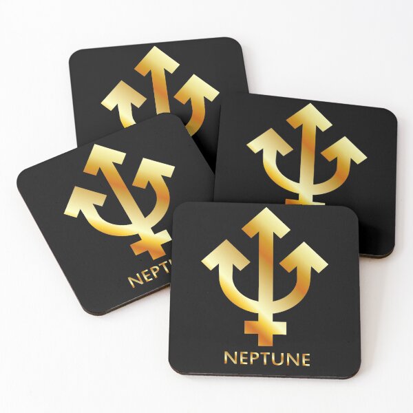 Item preview, Zodiac and astrology symbol of the planet Neptune in gold colors- astronomical icon designed and sold by Shawlin Islam.