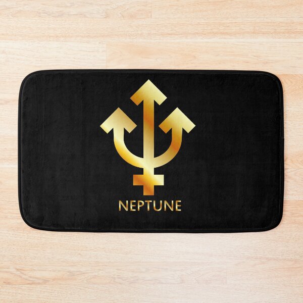Item preview, Zodiac and astrology symbol of the planet Neptune in gold colors- astronomical icon designed and sold by Shawlin Islam.