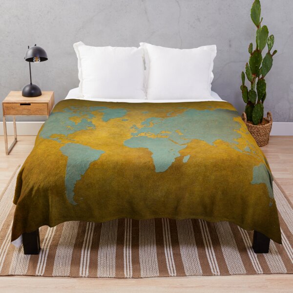 Item preview, World map gold green designed and sold by JBJart.