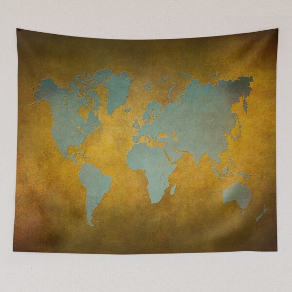 Item preview, World map gold green designed and sold by JBJart.