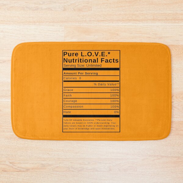 Item preview, Pure Love Nutritional Facts - Orange designed and sold by 4wordsmovement.