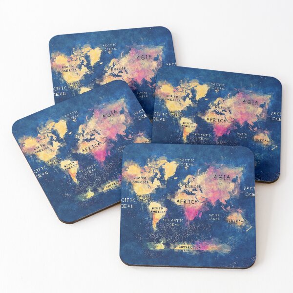 Item preview, world map oceans and continents designed and sold by JBJart.