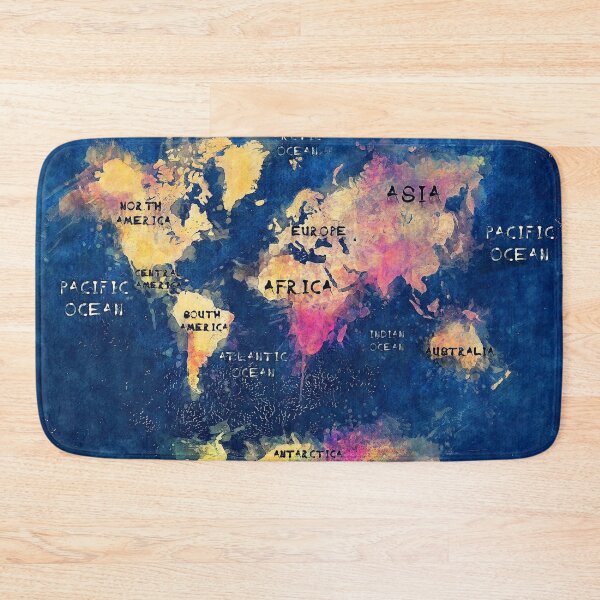 Item preview, world map oceans and continents designed and sold by JBJart.