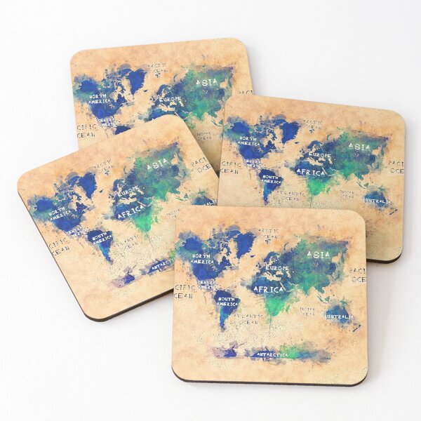 Item preview, world map oceans and continents 2 designed and sold by JBJart.