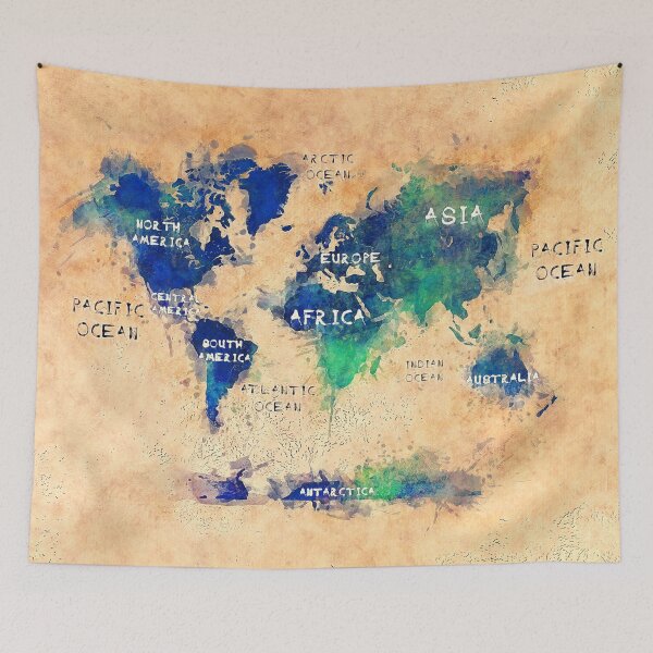 Item preview, world map oceans and continents 2 designed and sold by JBJart.