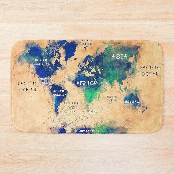 Item preview, world map oceans and continents 2 designed and sold by JBJart.