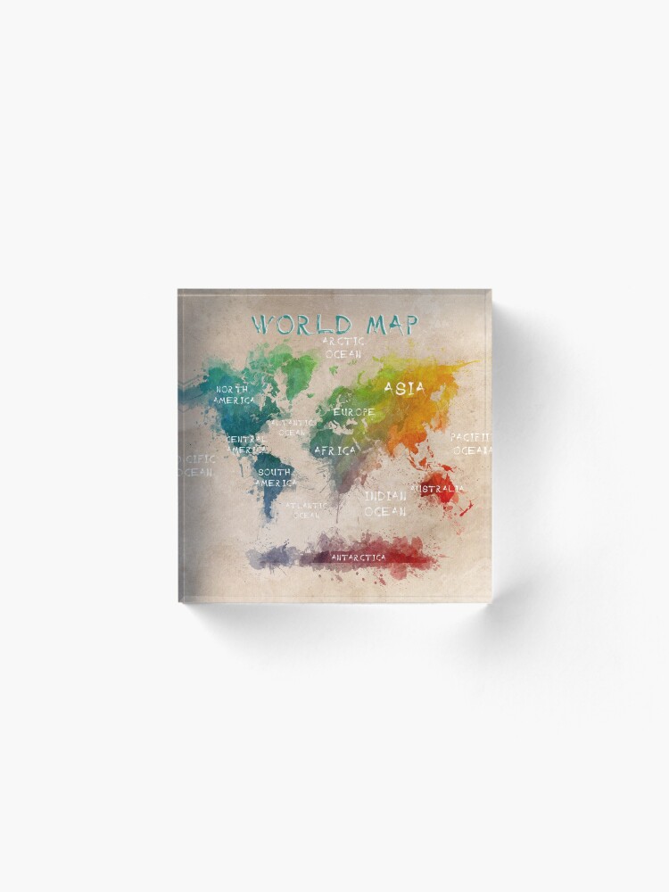 Alternate view of world map 14 Acrylic Block
