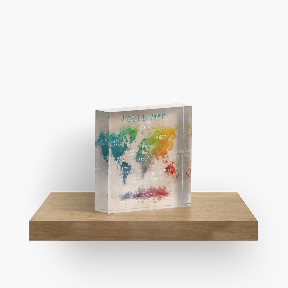 world map 14 Acrylic Block