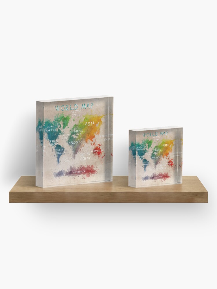 Alternate view of world map 14 Acrylic Block