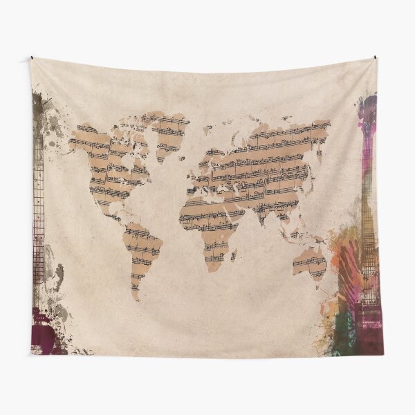 Music world map #map #worldmap Tapestry
