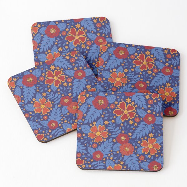 Item preview, Blue, Orange, Yellow and Red Flowers designed and sold by somecallmebeth.
