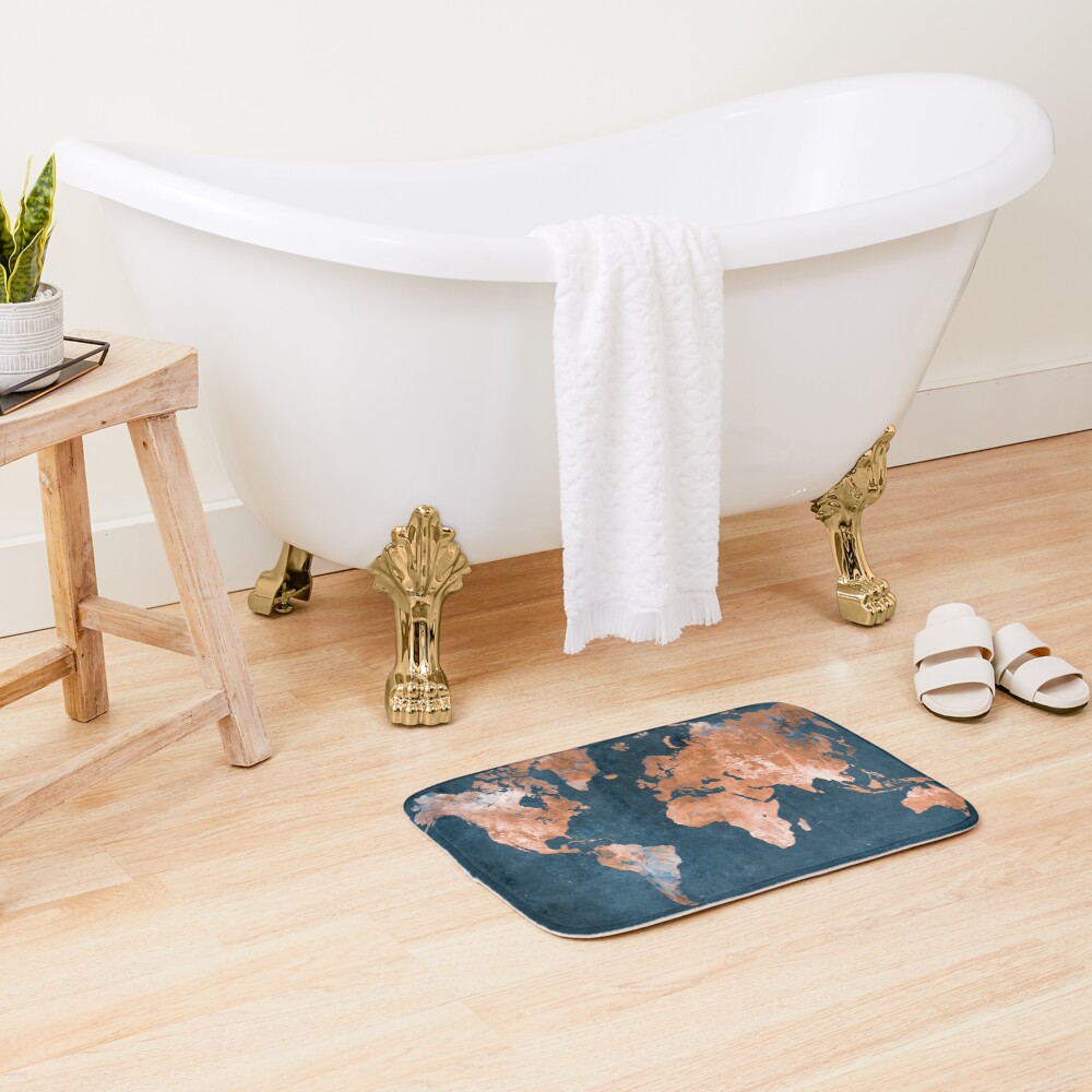 world map 15 #map #worldmap Bath Mat