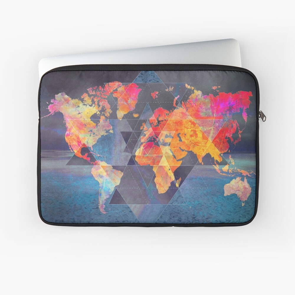 world map 32 sacred #map #worldmap Laptop Sleeve