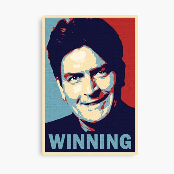 Winning, by Charlie Sheen Canvas Print