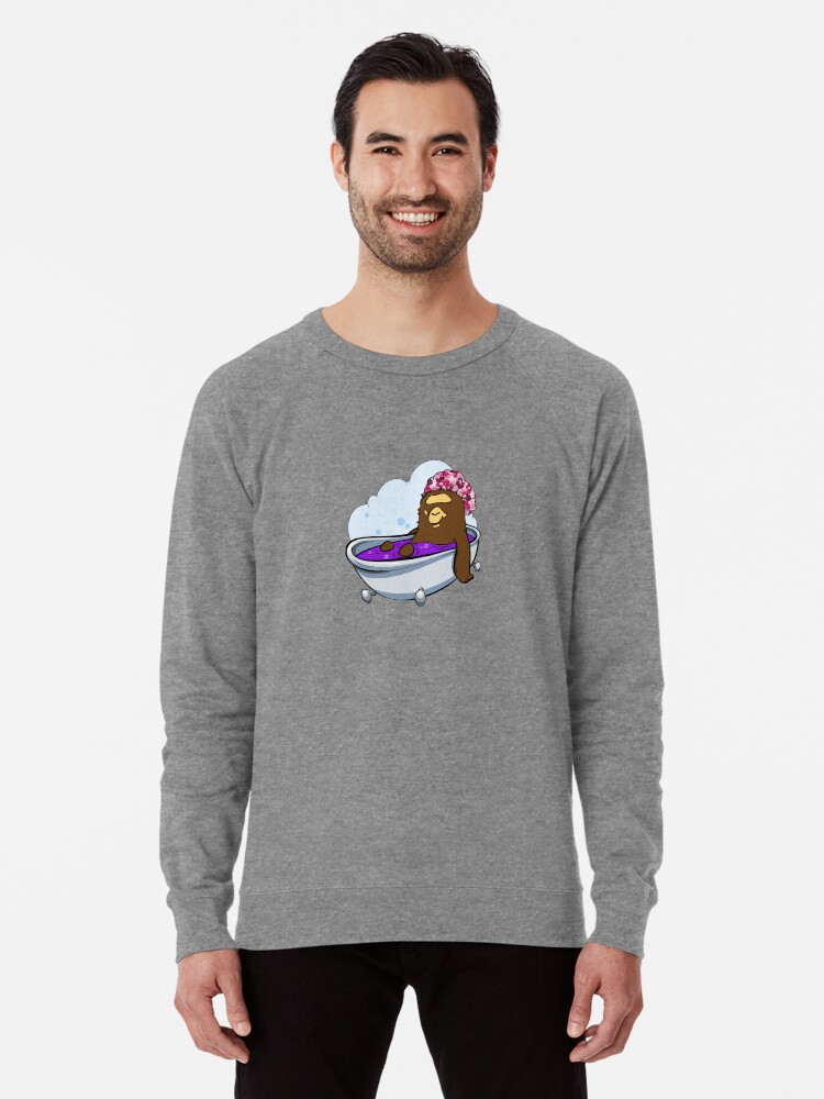 Custom Hand Drawn Bape Design Lightweight Sweatshirt By Jwleesf Redbubble