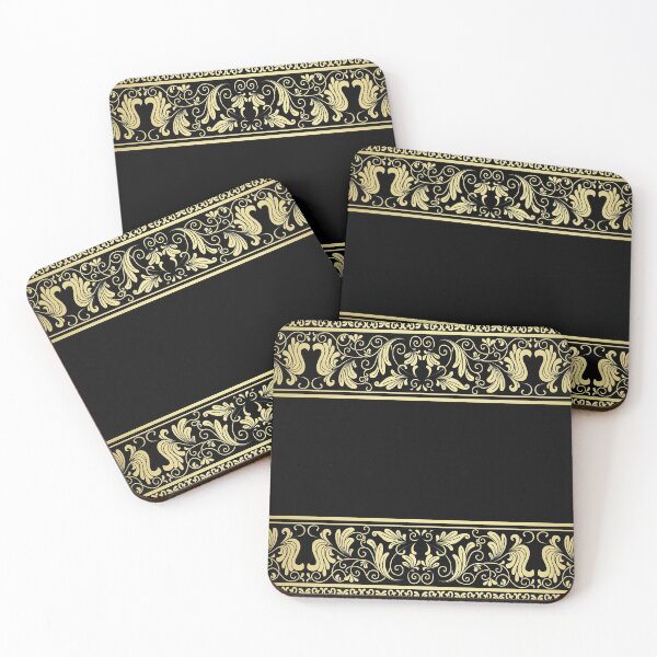 Item preview, Black Gold Border Floral designed and sold by SpiceTree.