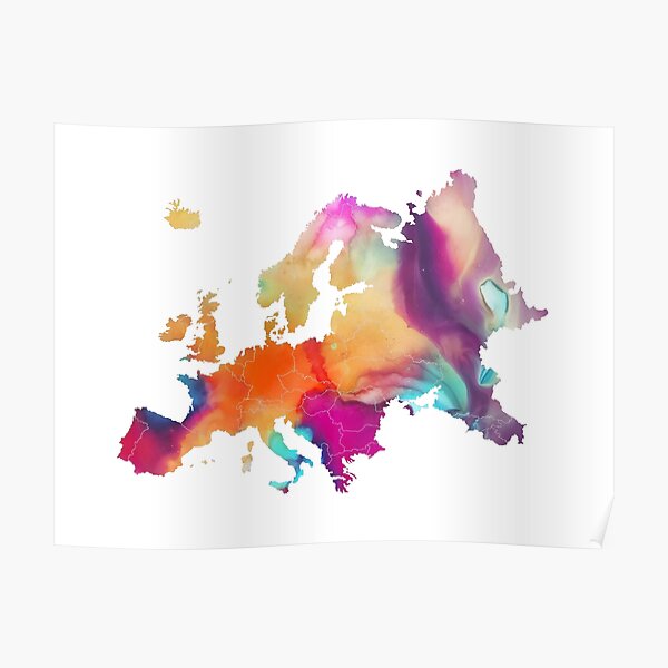 "Europe map" Poster for Sale by JBJart Redbubble