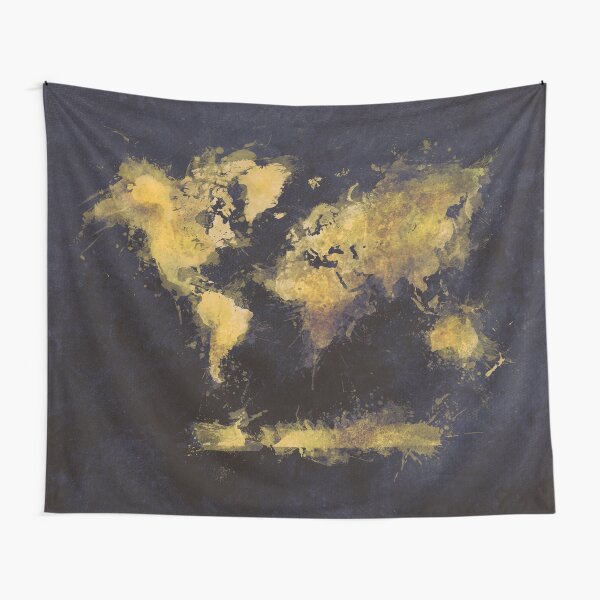 world map 65 yellow #map #worldmap Tapestry