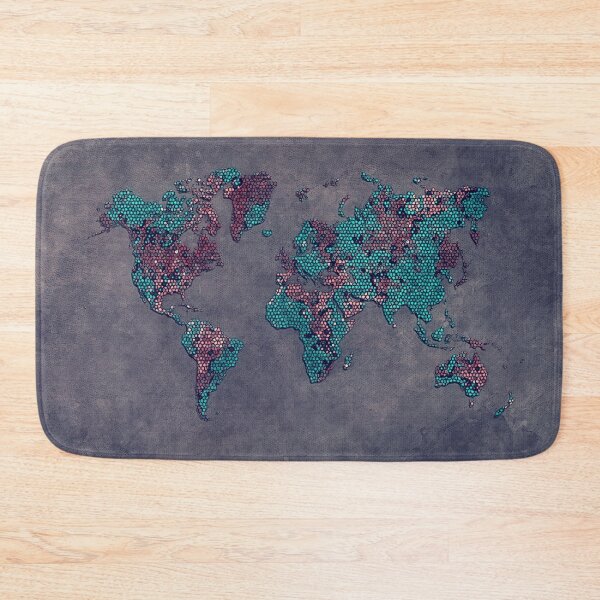 Item preview, world map 83 green mosaic designed and sold by JBJart.