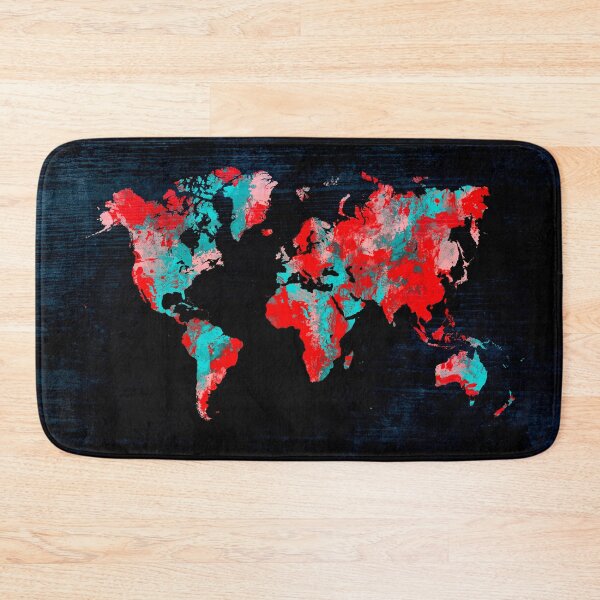 Item preview, world map 82 red blue #map #worldmap designed and sold by JBJart.
