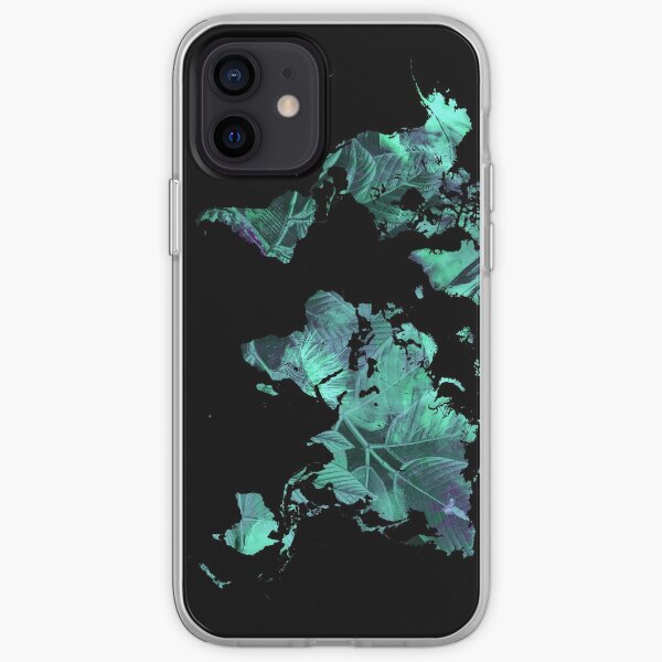 world map 77 blue #map #worldmap iPhone Soft Case