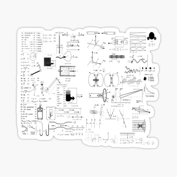 General Physics Formula Set Sticker