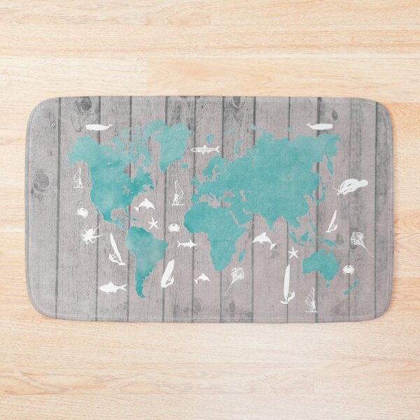 Item preview, world map 100 fish and surf #worldmap #map designed and sold by JBJart.