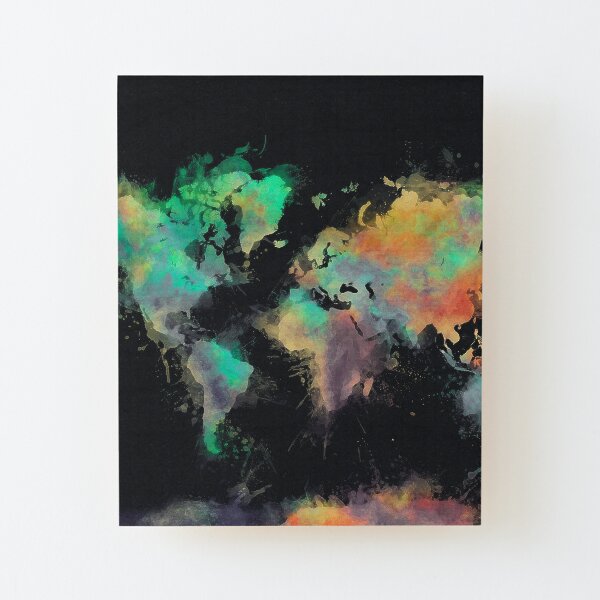 world map 107 #worldmap #map Wood Mounted Print