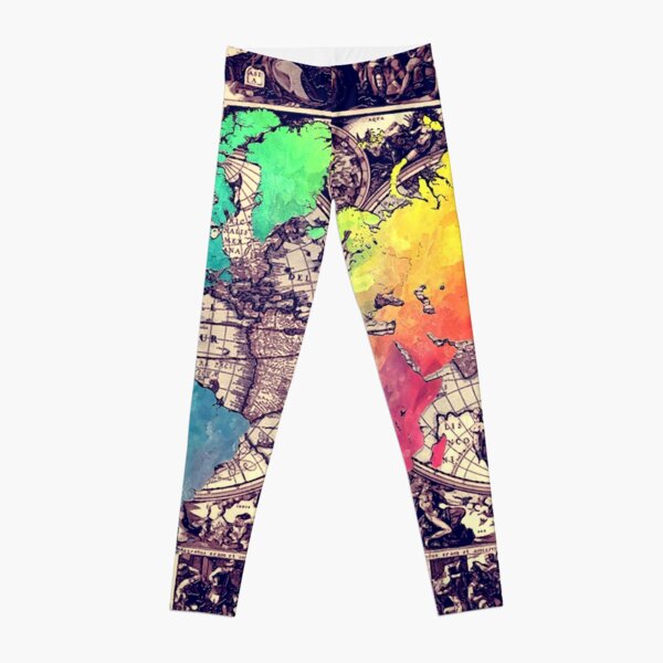 world map 130 #worldmap #map Leggings