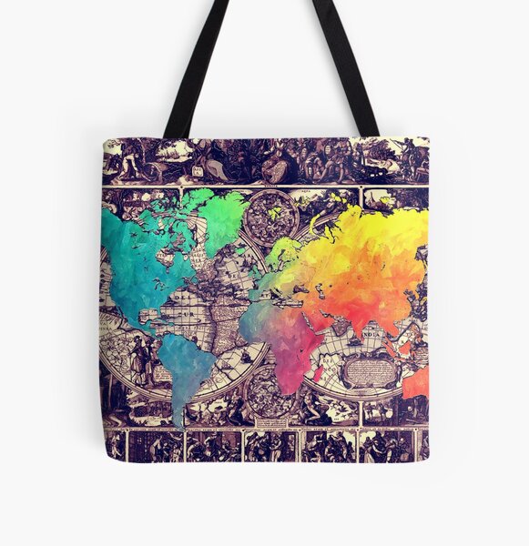 world map 130 #worldmap #map All Over Print Tote Bag