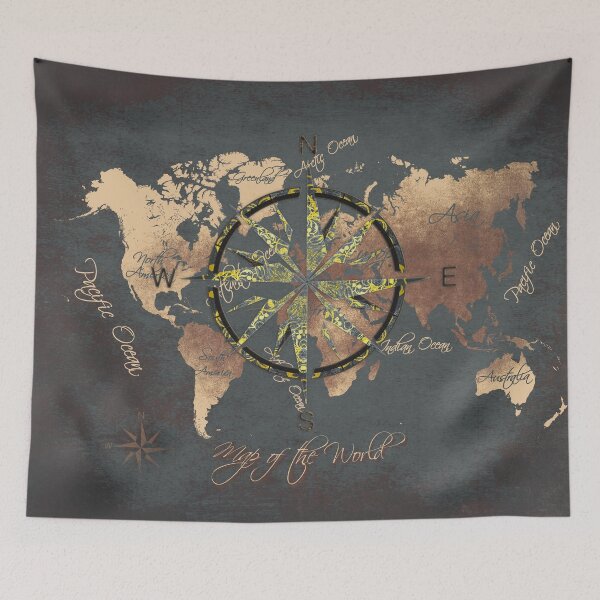 Item preview, world map wind rose 8 #worldmap #map designed and sold by JBJart.