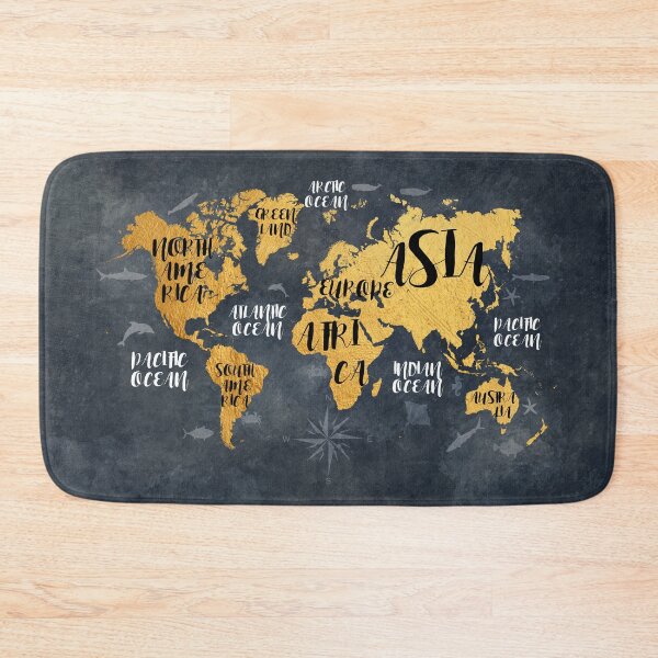 Item preview, world map 133 #worldmap #map gold black designed and sold by JBJart.