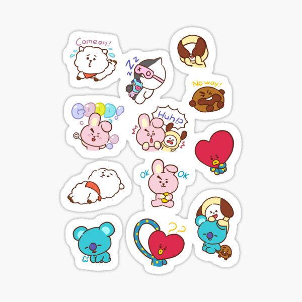 mang bt21 design stickers sticker by myoneandonly redbubble